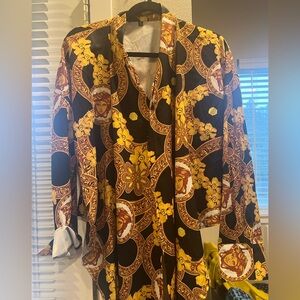 Black and Gold Patterned Shirt